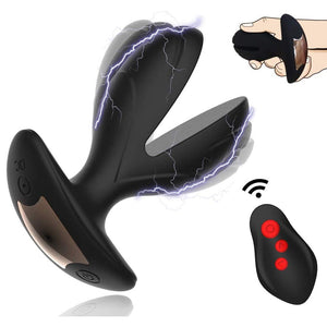 Vibrating Anal expander Plug Electric Shock Pulse Vibrator Prostate Massager Men Remote Control Sex machine Toys for man adult