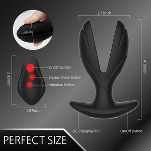 Vibrating Anal expander Plug Electric Shock Pulse Vibrator Prostate Massager Men Remote Control Sex machine Toys for man adult