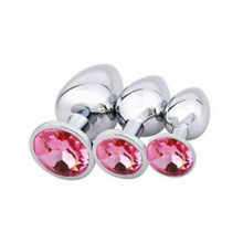 3 Pcs Luxury Jewelry Design Fetish Stainless Steel Anal Butt Plug Fantasy Sex Restraints SM Anal Stimulation Sex Toys For Unisex