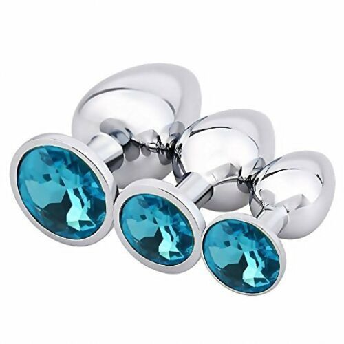 3 Pcs Luxury Jewelry Design Fetish Stainless Steel Anal Butt Plug Fantasy Sex Restraints SM Anal Stimulation Sex Toys For Unisex