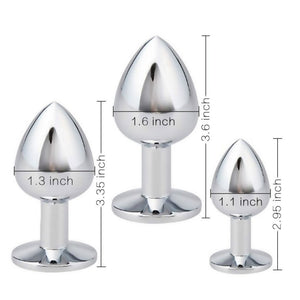 3 Pcs Luxury Jewelry Design Fetish Stainless Steel Anal Butt Plug Fantasy Sex Restraints SM Anal Stimulation Sex Toys For Unisex