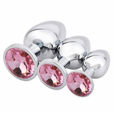 3 Pcs Luxury Jewelry Design Fetish Stainless Steel Anal Butt Plug Fantasy Sex Restraints SM Anal Stimulation Sex Toys For Unisex