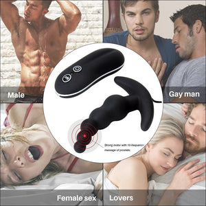 Erotic 10 Frequency Vibrating Prostate Massager Anal Plug Dildo Vibrator Anal Beads Butt Plug Vibrators For Men Toys For Adult 18